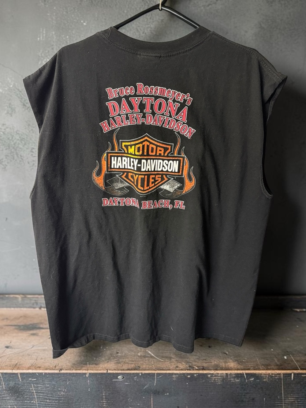 Harley-Davidson Men’s Black DAYTONA Beach, FL Sleeveless Graphic Tee - 2XL